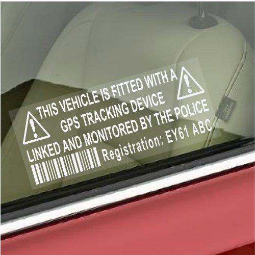 4 x Dummy/Fake GPS Personalised Tracker Device Unit Security Alarm System Warning Window Stickers with Registration