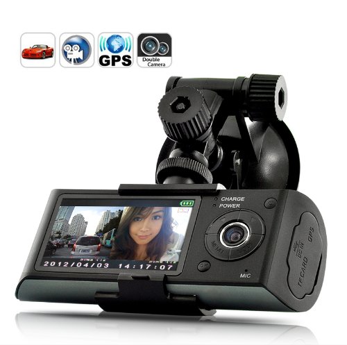 2.7 inch screen Dual Camera 5MP Car Blackbox DVR with GPS Logger and G-Sensor X3000