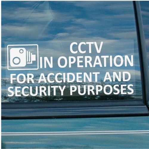 CCTV In Operation for Accident and Security Purposes Window Sticker 200mm x 87mm-CCTV Sign