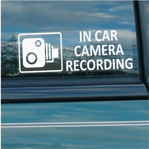 5 x Small In Car Camera Recording Window Stickers-87mm x 30mm-CCTV Sign – Van, Lorry, Truck, Taxi, Bus, Minicab