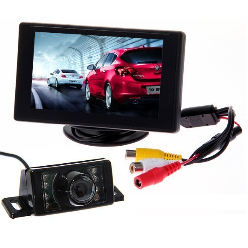 BW® 4.3″ TFT LCD Rear view Monitor and Night Vision Car Reverse Backup Camera+LED Car Rear View Reverse Reversing Waterproof Colour Video Camera Kits